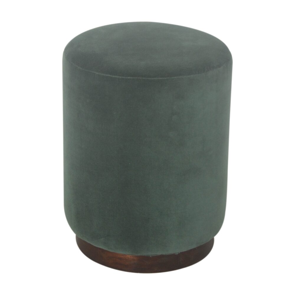 Emerald Velvet Footstool with Wooden Base wholesalers