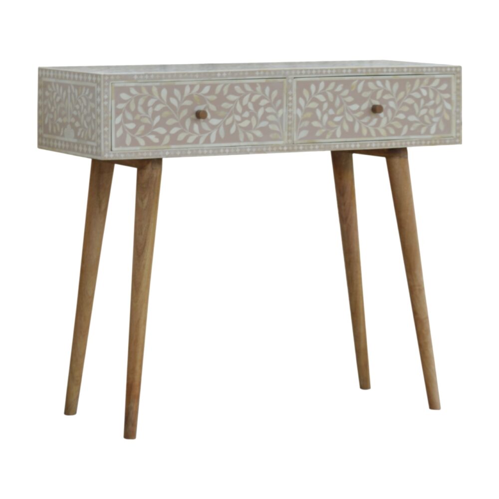 wholesale Light Taupe Floral Bone Inlay Console Table for resale