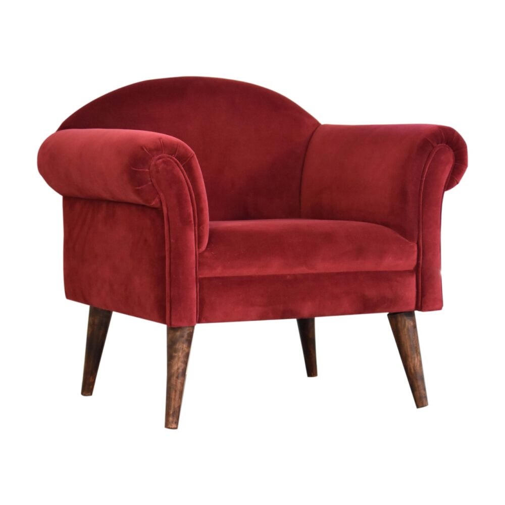 Wine Velvet Nordic Style Armchair dropshipping