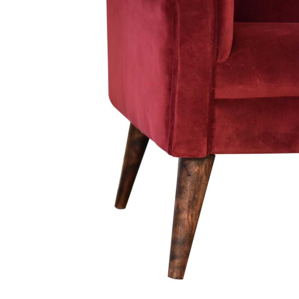 Wine Velvet Nordic Style Armchair for wholesale