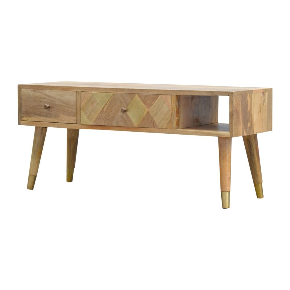 wholesale IN394 - Oak-ish Gold Brass Inlay Media Unit for resale