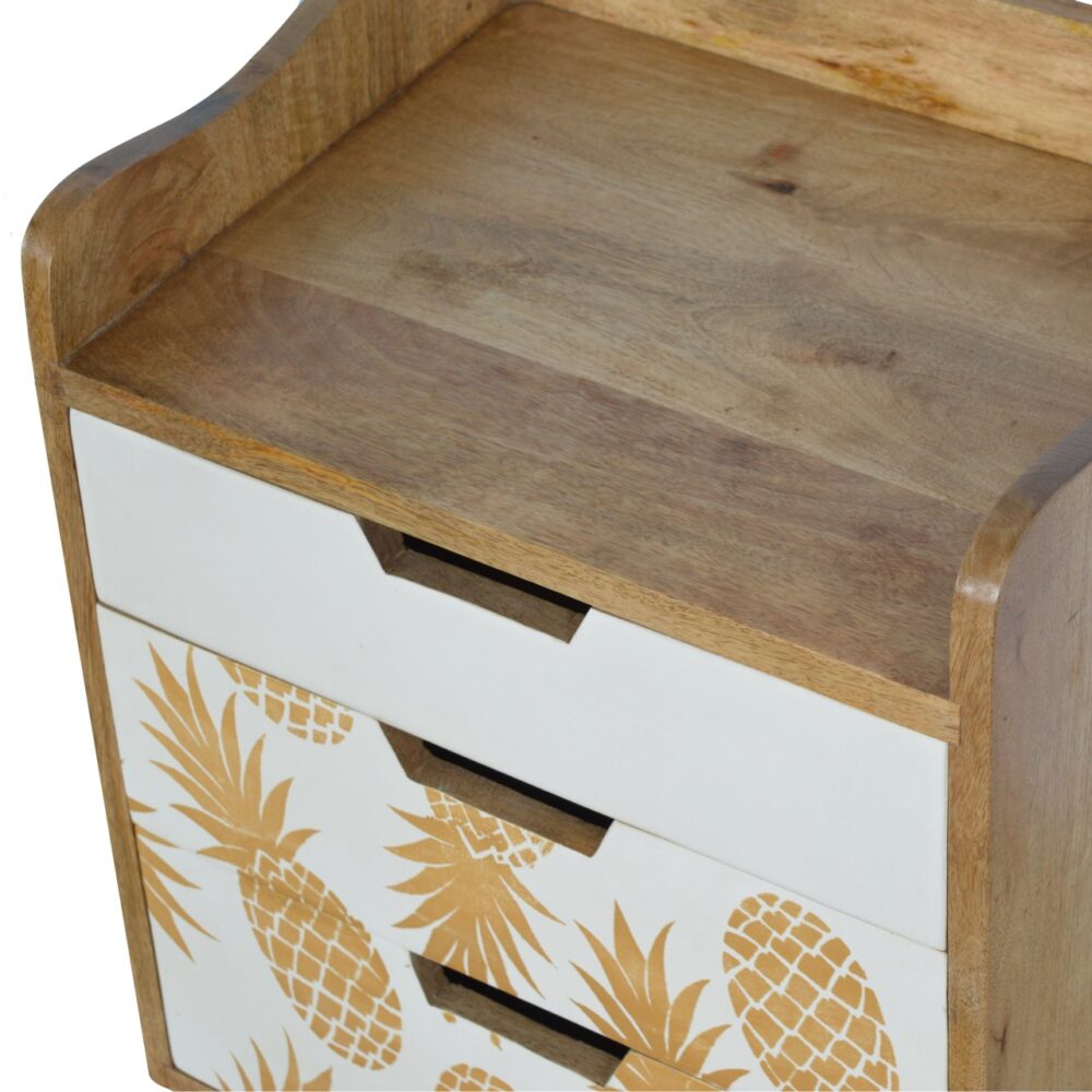 IN668 - Pineapple Screen Printed Bedside for reselling