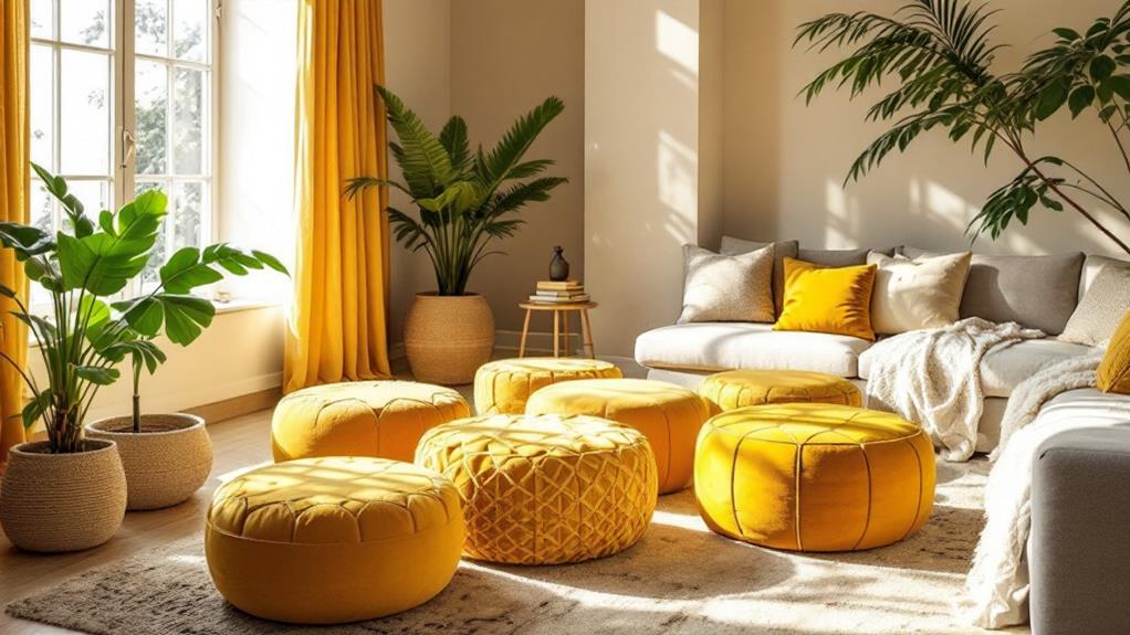 brighten your space mustard footstools