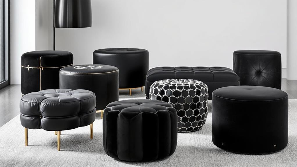 chic black footstools selection