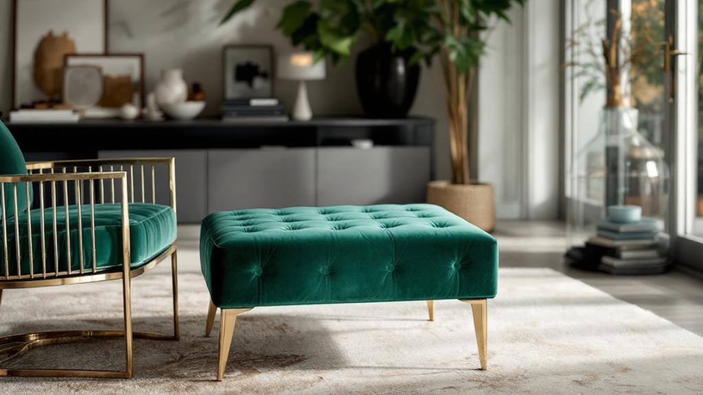 elegant velvet footstool design